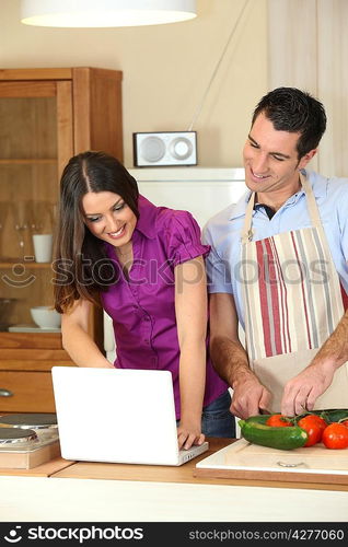 Couple cooking