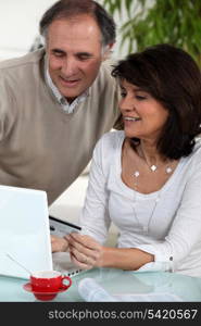 Couple doing some on-line shopping