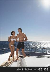 Couple Drinking Champaign on Boat