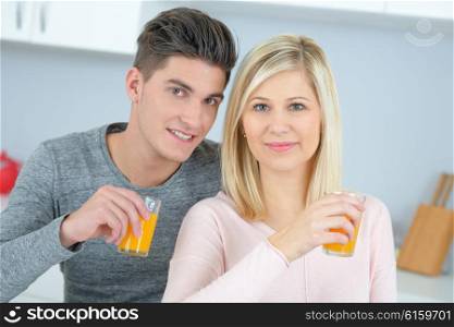 couple drinking juice