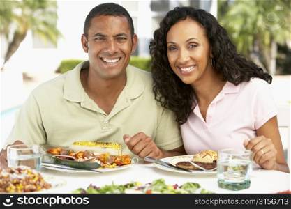 Couple Eating An Al Fresco Meal