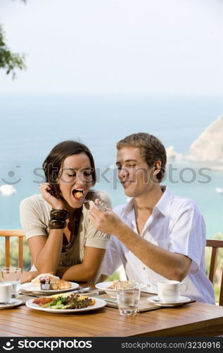 Couple Eating Breakfast