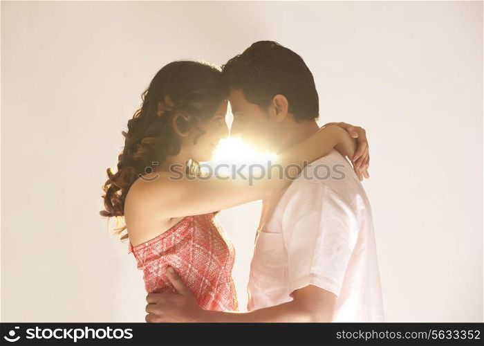 Couple embracing each other