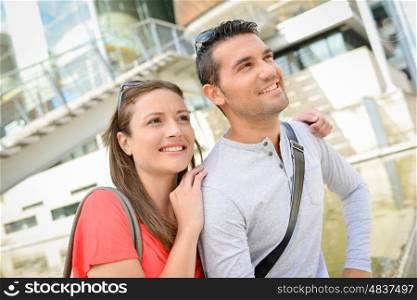 Couple enjoying a city break