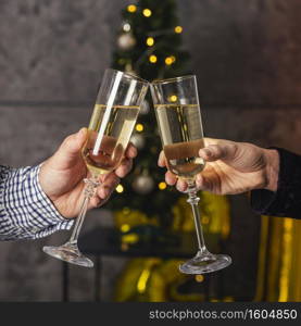 Couple enjoying a glass of wine