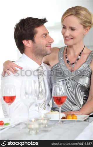 Couple enjoying a romantic evening