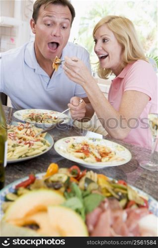 Couple Enjoying meal,mealtime Together