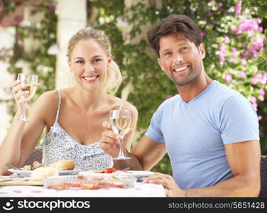 Couple Enjoying Meal outdoorss