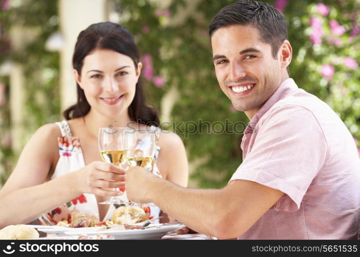 Couple Enjoying Meal outdoorss