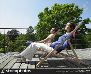 Couple enjoying the sun