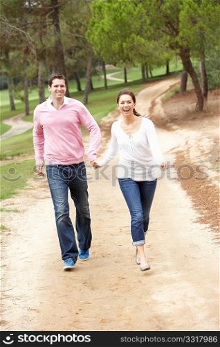 Couple enjoying walk in park