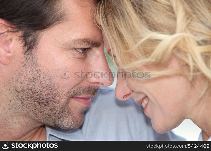 Couple facing each other
