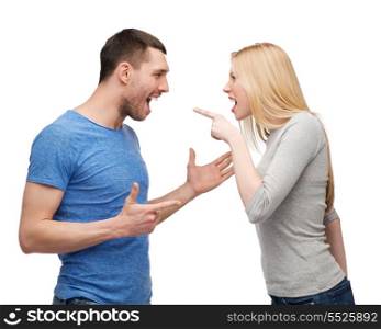 couple, family and relationship problems concept - couple arguing