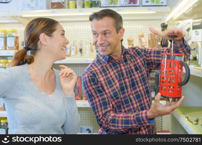 couple found a coffee press