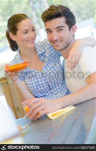 couple having a nice breakfast