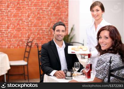 Couple having a romantic meal together