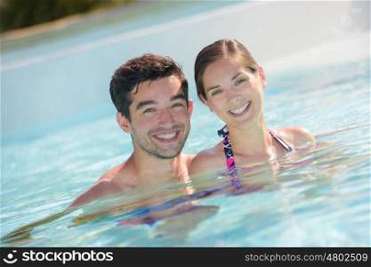 couple having a swim