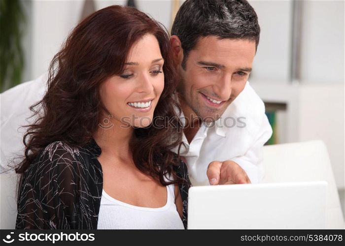 Couple having a video conference