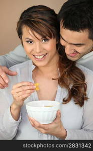 couple having breakfast together