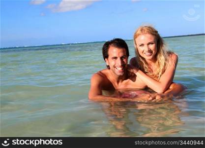 Couple having fun at the beach