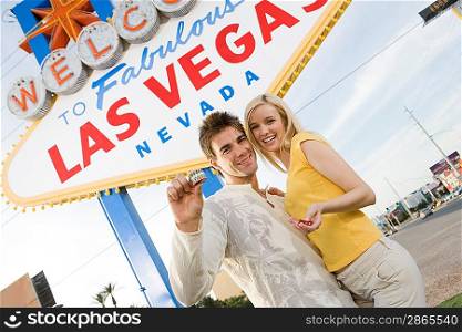 Couple having fun in Las Vegas, Nevada, USA