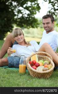 couple having picnic in the park
