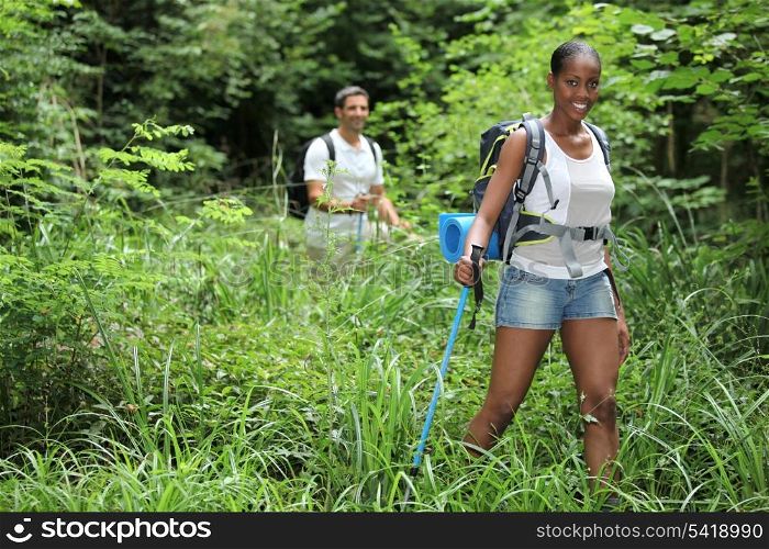 Couple hiking