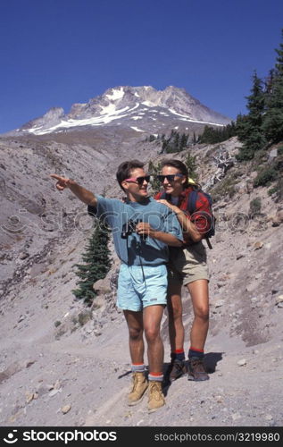 Couple Hiking Mount Hood Together