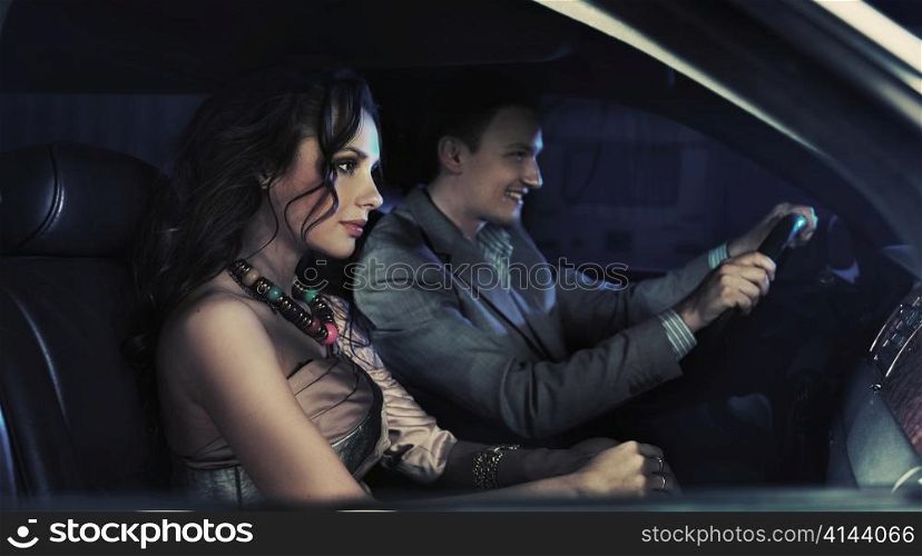 Couple in a car.