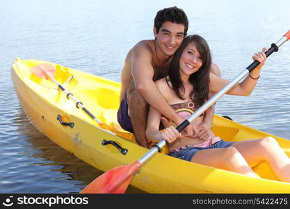 Couple in a kayak