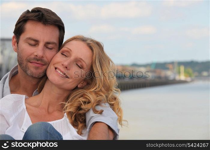 Couple in a loving embrace