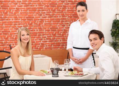 couple in a restaurant