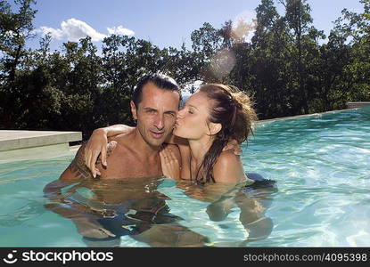 Couple in a swimming pool