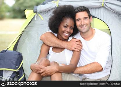 Couple in a tent