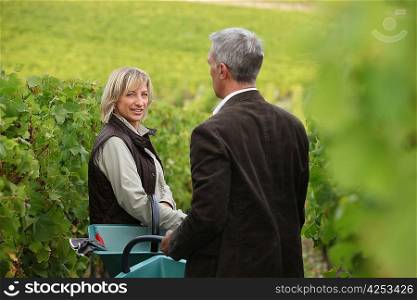 Couple in a vineyard
