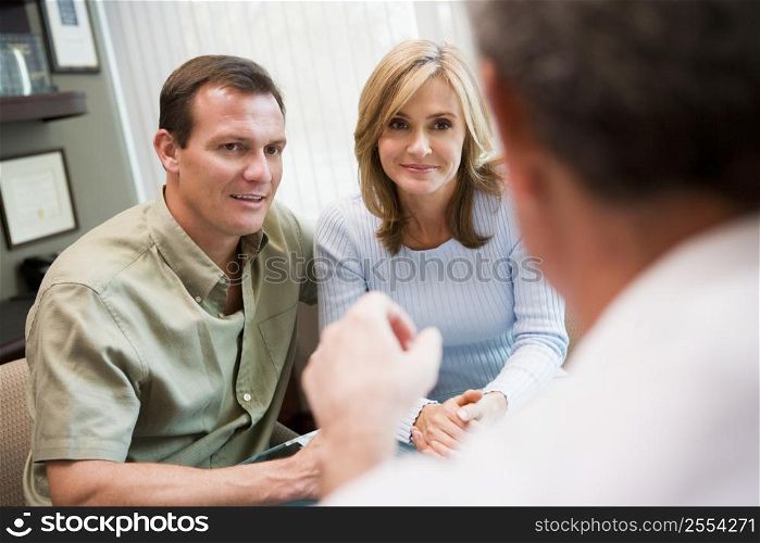 Couple in consultation at IVF clinic (selective focus)