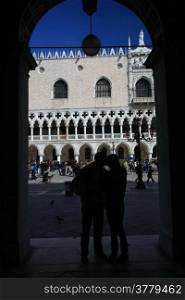 Couple in love in Venice,Italy