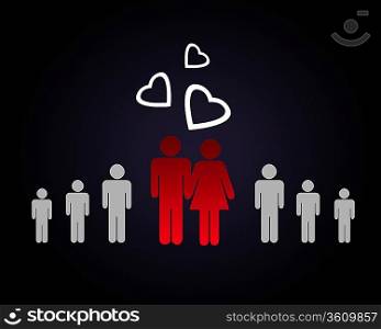 Couple in love -man and woman with together