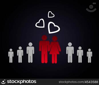 Couple in love -man and woman with together
