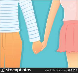couple in love relationship holding hands vector illustration EPS10