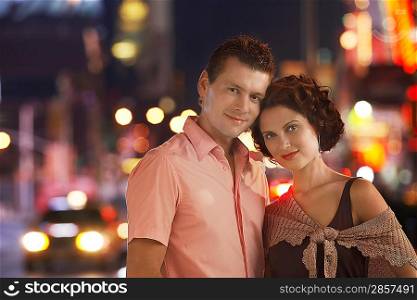 Couple in the City at Night