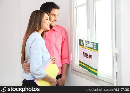 Couple in their new house