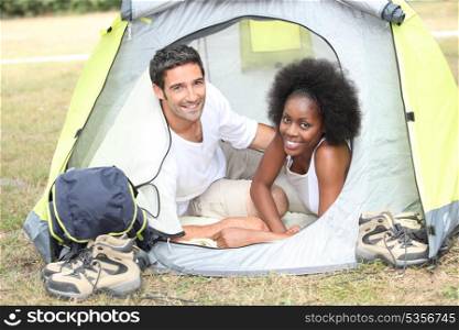Couple in their tent