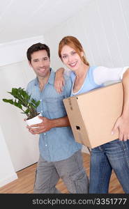 Couple moving in new house