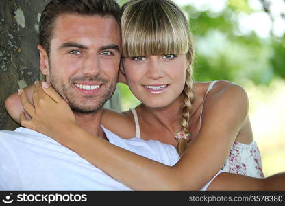 couple near a tree