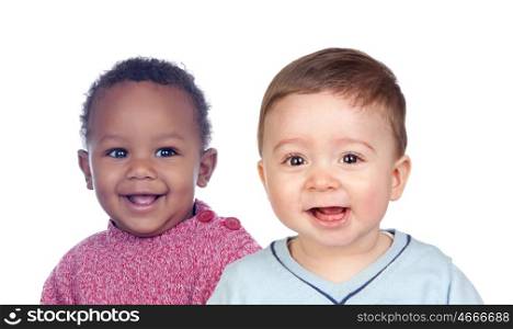Couple of baby isolated on a white background