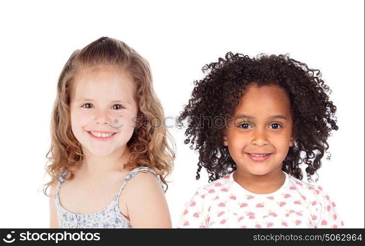Couple of children isolated on a white background