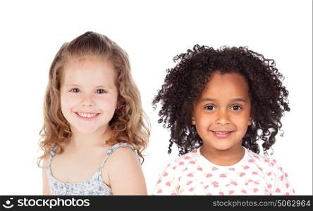Couple of children isolated on a white background