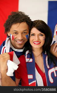 Couple of French soccer fans