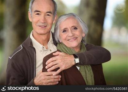 couple of grandparents embracing